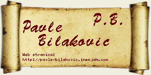 Pavle Bilaković vizit kartica
